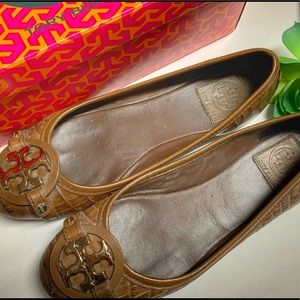 Tory Burch embossed leather ballet flat